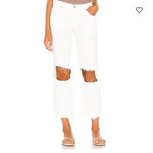 Maggie Mid-Rise Straight in White